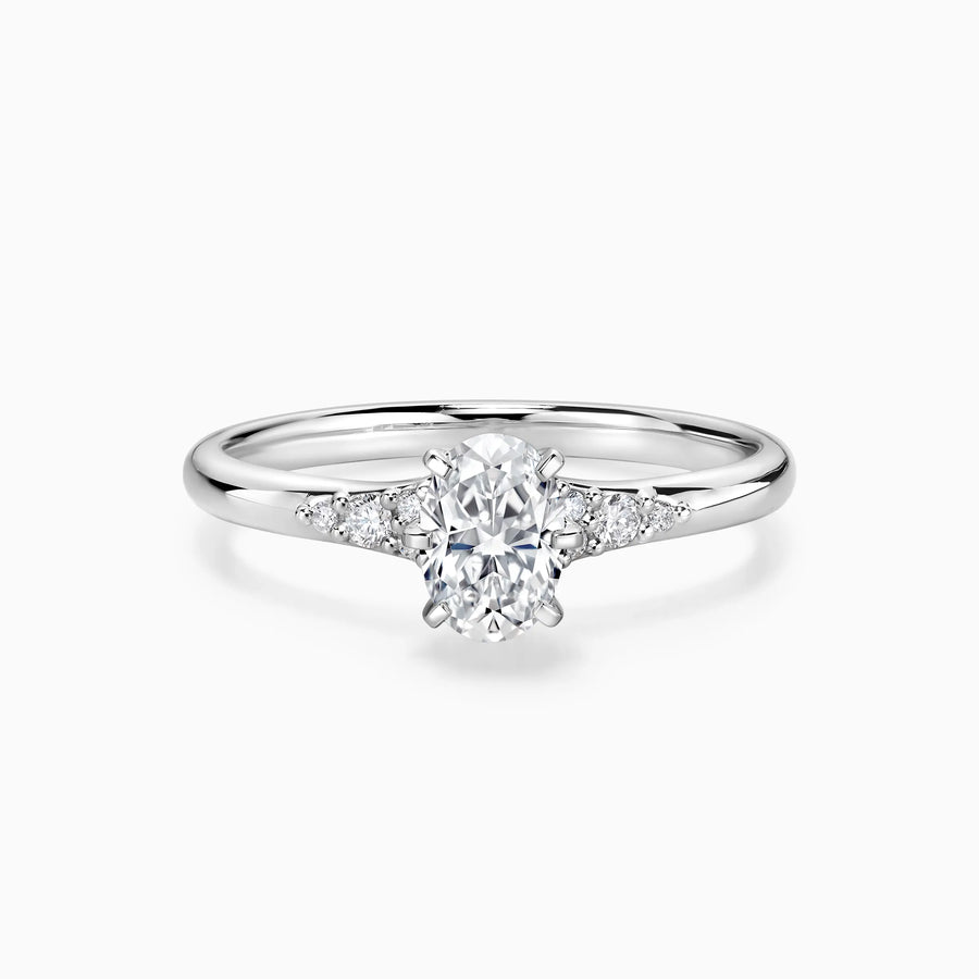 Oval Cut Lab Grown Diamond Side-stone Engagement Ring - image 1