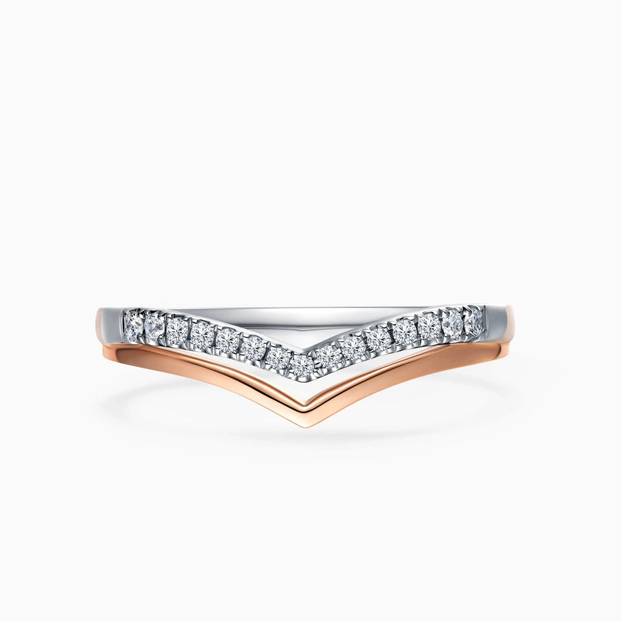 Luxury Pavé Two-toned Diamond Wedding Ring - image 1