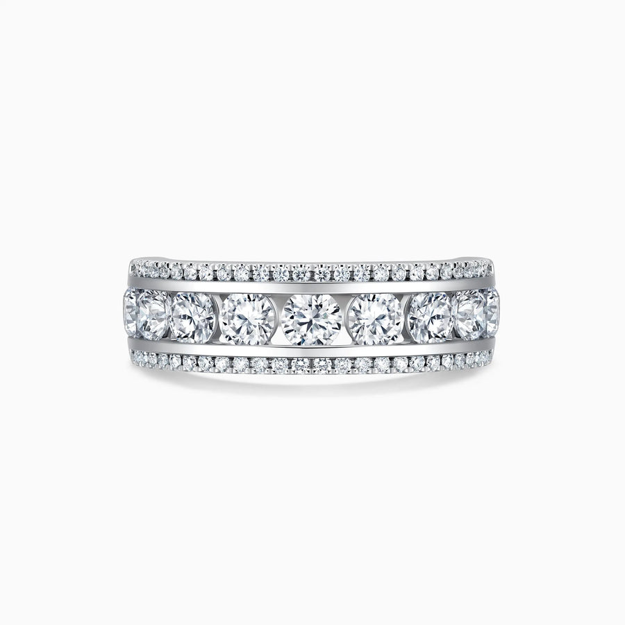 Triple Rows Luxury Wedding Ring - image 1