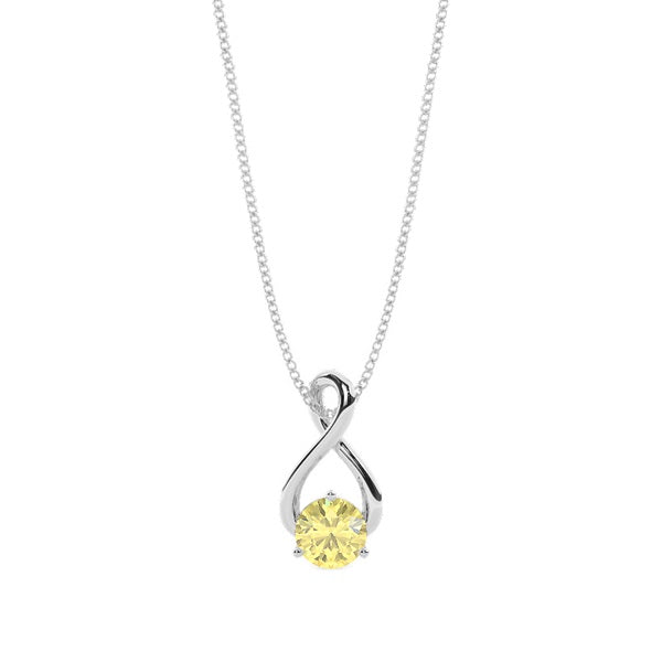 Classic Solitaire Lab-Grown Yellow Diamond Pendant - image 1