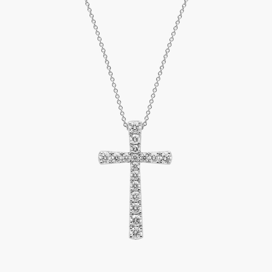 Diamond Cross Pendant Necklace - image 1