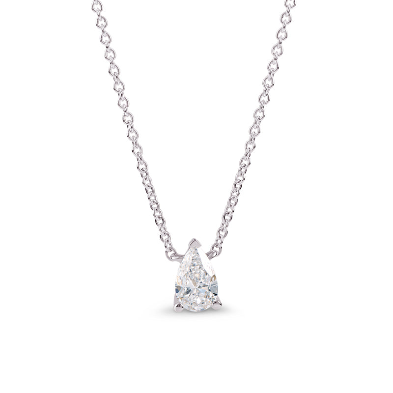 Diamond Pear Pendant Necklace - image 1