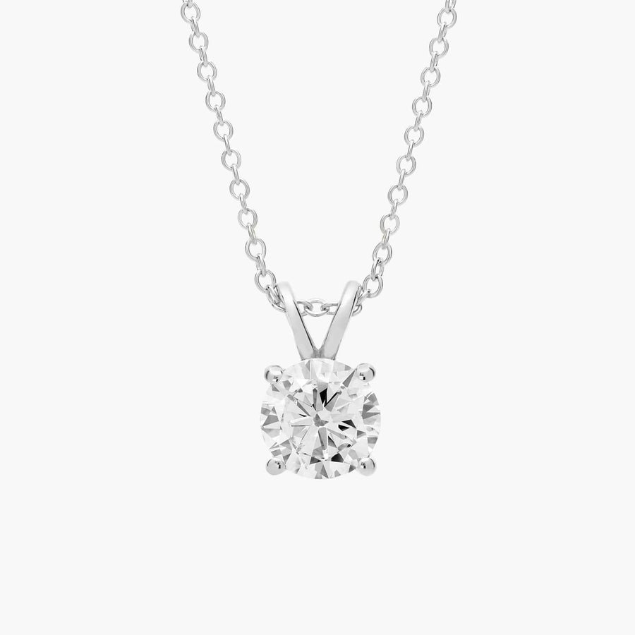 Double-Bail Diamond Solitaire Pendant - image 1