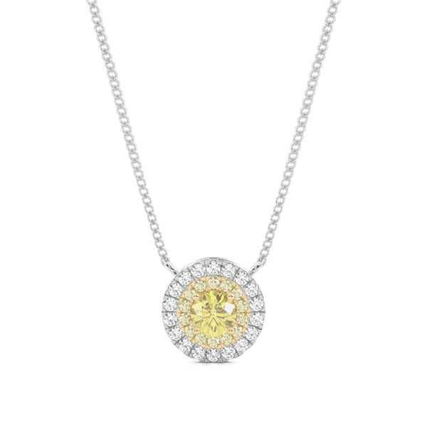 Four Prong Yellow Lab-Grown Diamond Solitaire Necklace - image 1