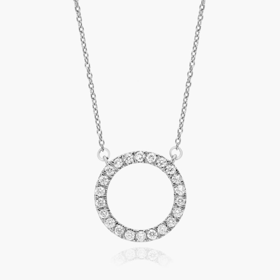 Open Circle Diamond Necklace - image 1