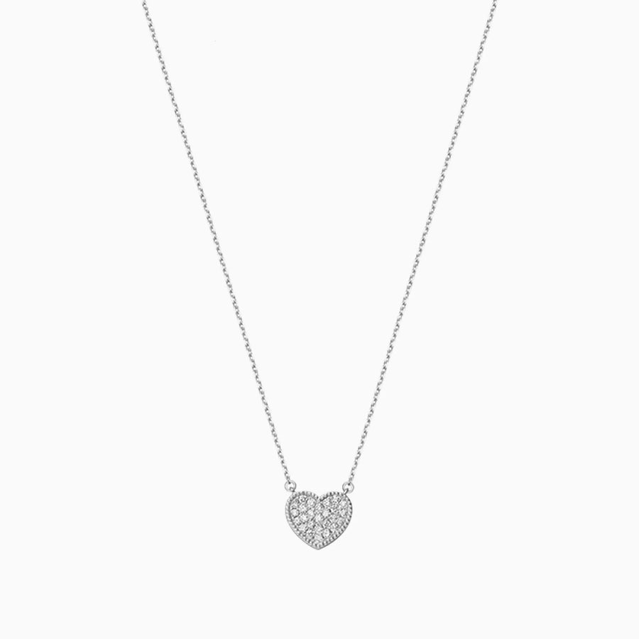 Round Diamonds Pavé Heart Shaped Necklace - image 1