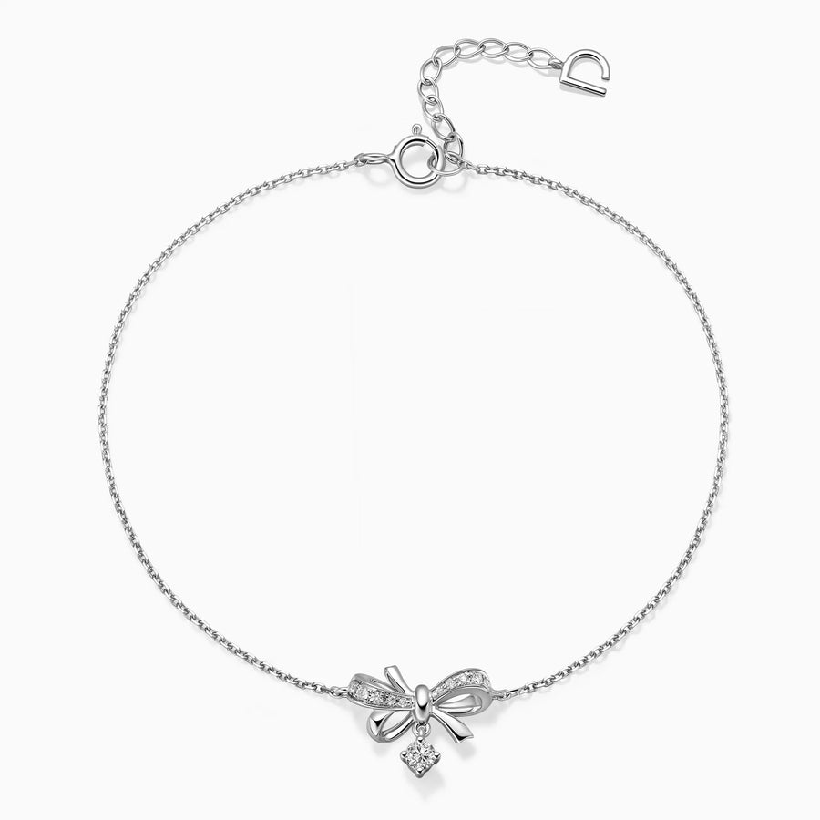 Bow Diamonds Pavé Bracelet With A Dangling Diamond - image 1