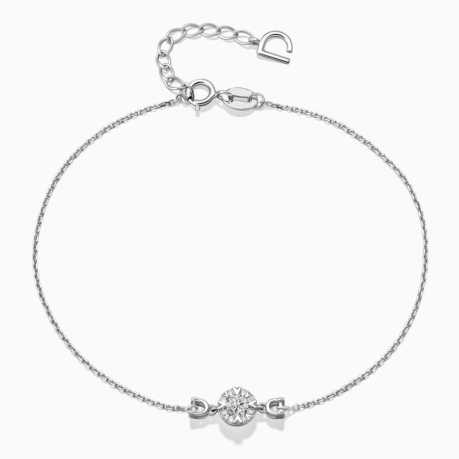 Simple Round Halo Diamond Bracelet - image 1