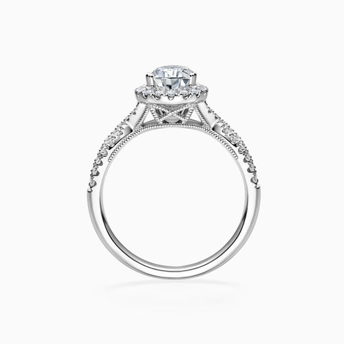 0.5-3.0CT Pear-cut Halo Pavé Luxury Diamond Engagement Ring - image 2