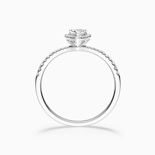 1.0-3.0 CT Heart shaped Halo Micro Paved Guard Lab Grown Diamond Engagement Ring - image 2