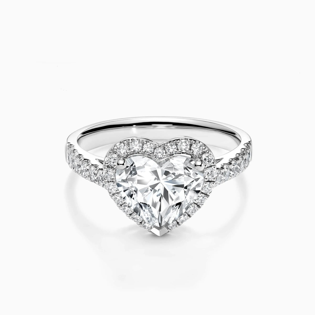 1.0-3.0 CT Heart Shaped Halo Pavé Lab Grown Diamond Engagement Ring - image 1
