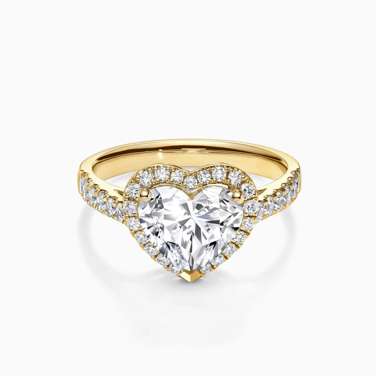 1.0-3.0 CT Heart Shaped Halo Pavé Lab Grown Diamond Engagement Ring - image 6