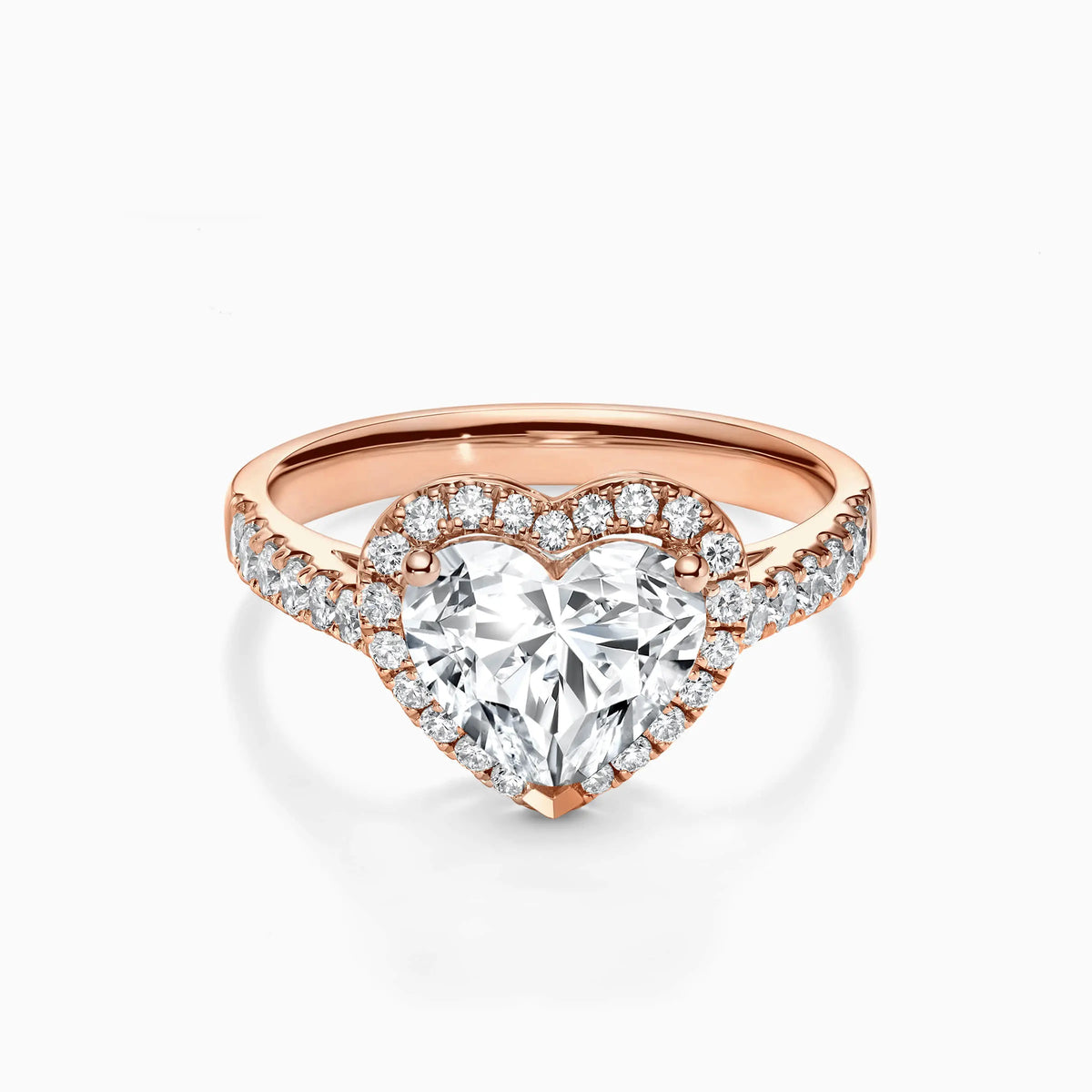 1.0-3.0 CT Heart Shaped Halo Pavé Lab Grown Diamond Engagement Ring - image 7