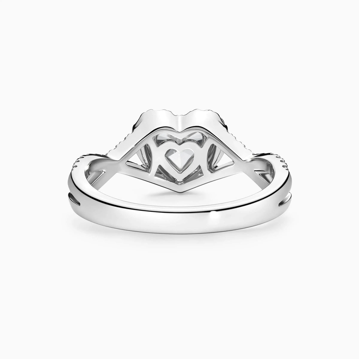 1.0-3.0 CT Heart Shaped Halo Twisted Lab Grown Diamond Engagement Ring - image 4