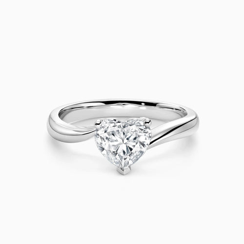 1.0-3.0ct Heart Shape Solitaire Lab-Grown Diamond Engagement Ring - image 1