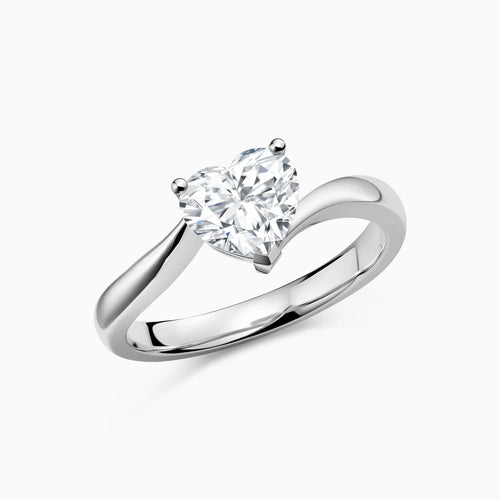 1.0-3.0ct Heart Shape Solitaire Lab-Grown Diamond Engagement Ring - image 2