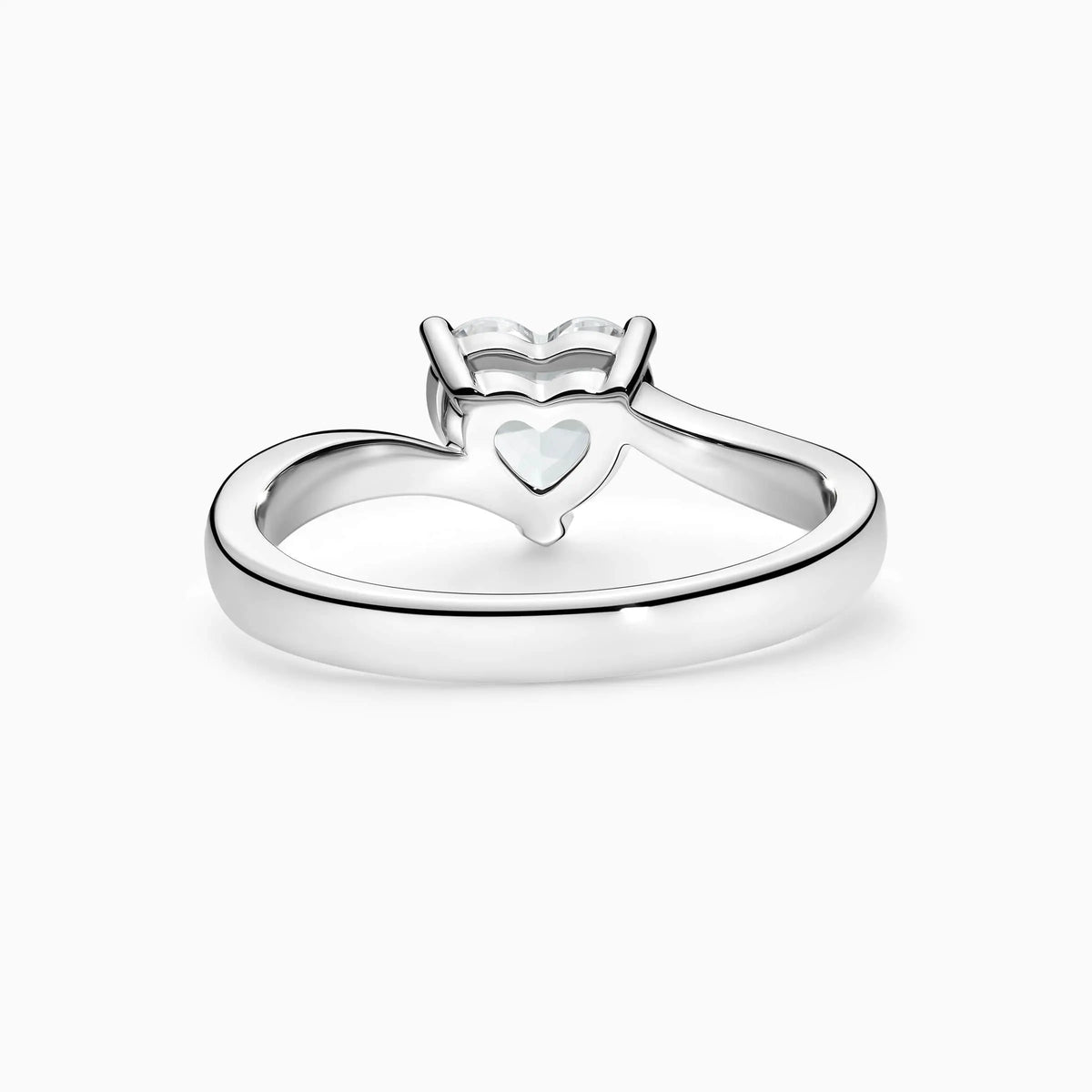 1.0-3.0ct Heart Shape Solitaire Lab-Grown Diamond Engagement Ring - image 4