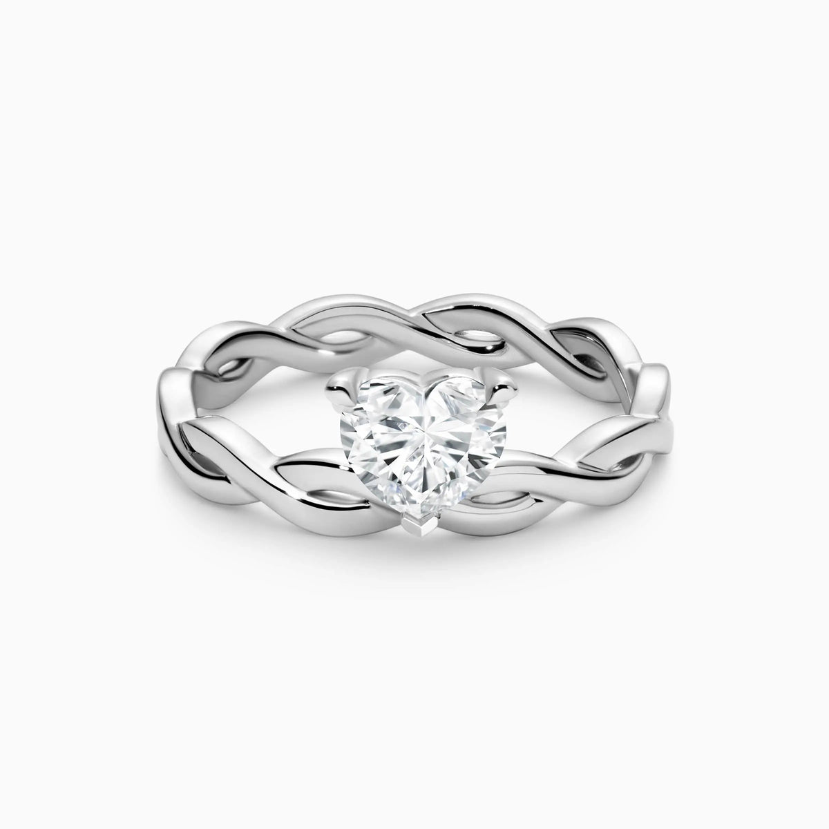 1.0-3.0ct Lab Grown Diamond Embracing Hearts Engagement Ring - image 1