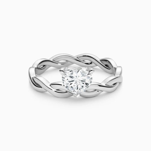 1.0-3.0ct Lab Grown Diamond Embracing Hearts Engagement Ring - image 1