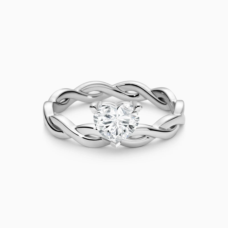 1.0-3.0ct Lab Grown Diamond Embracing Hearts Engagement Ring - image 1