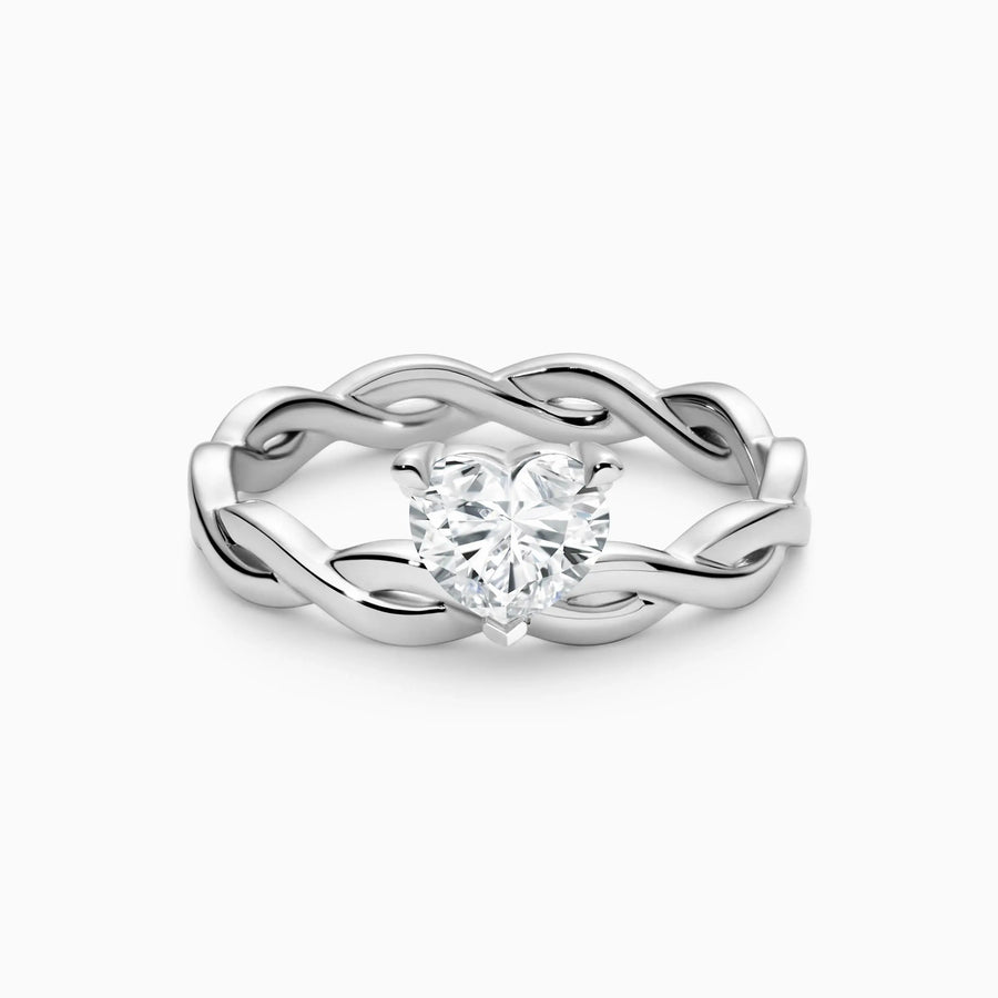 1.0-3.0ct Lab Grown Diamond Embracing Hearts Engagement Ring - image 1