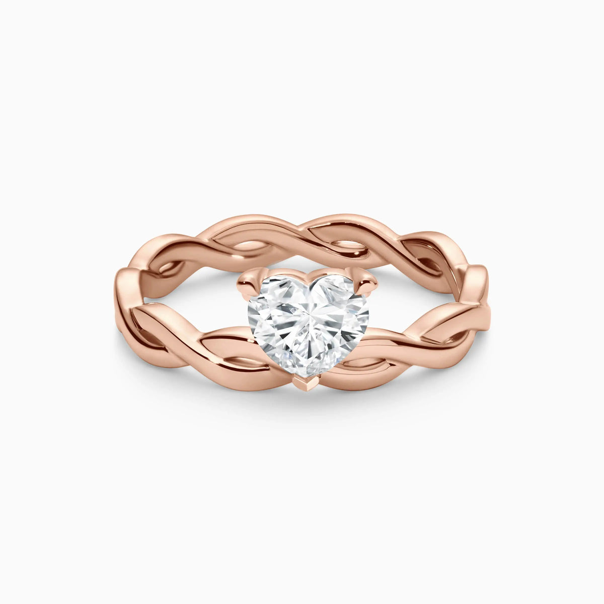 1.0-3.0ct Lab Grown Diamond Embracing Hearts Engagement Ring - image 3