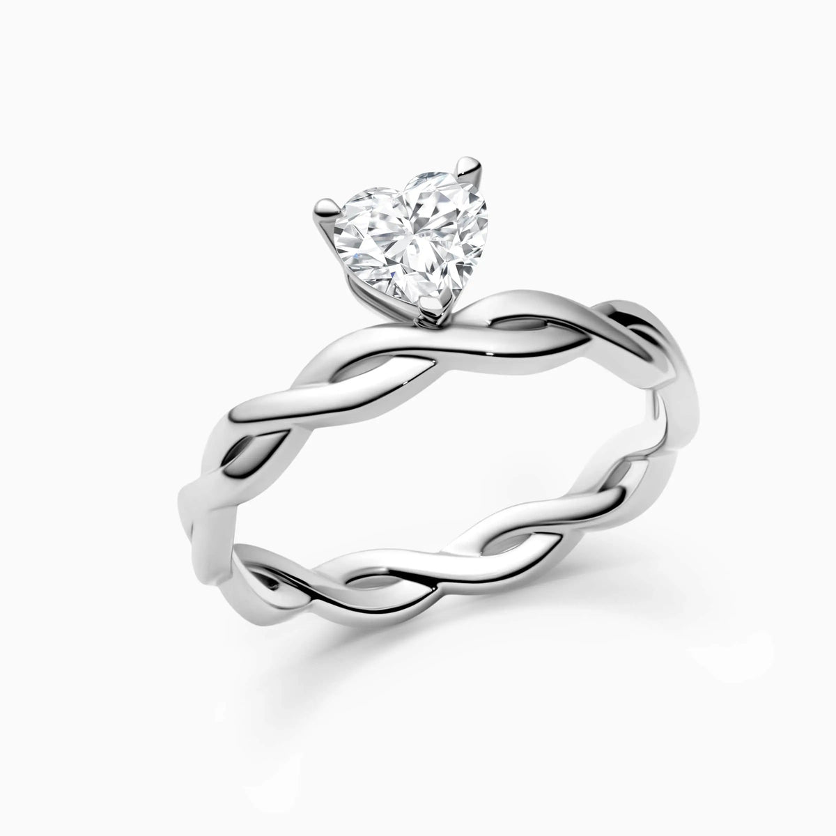 1.0-3.0ct Lab Grown Diamond Embracing Hearts Engagement Ring - image 4