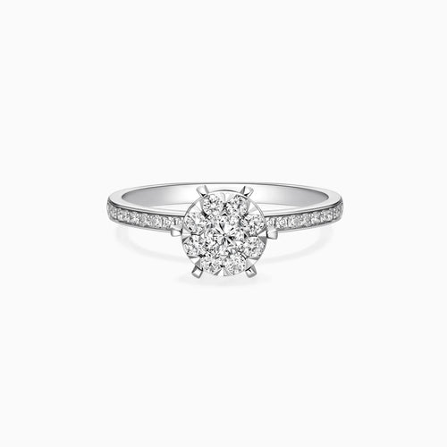 Classic Lab Grown Round Halo Pavé Engagement Ring - image 1