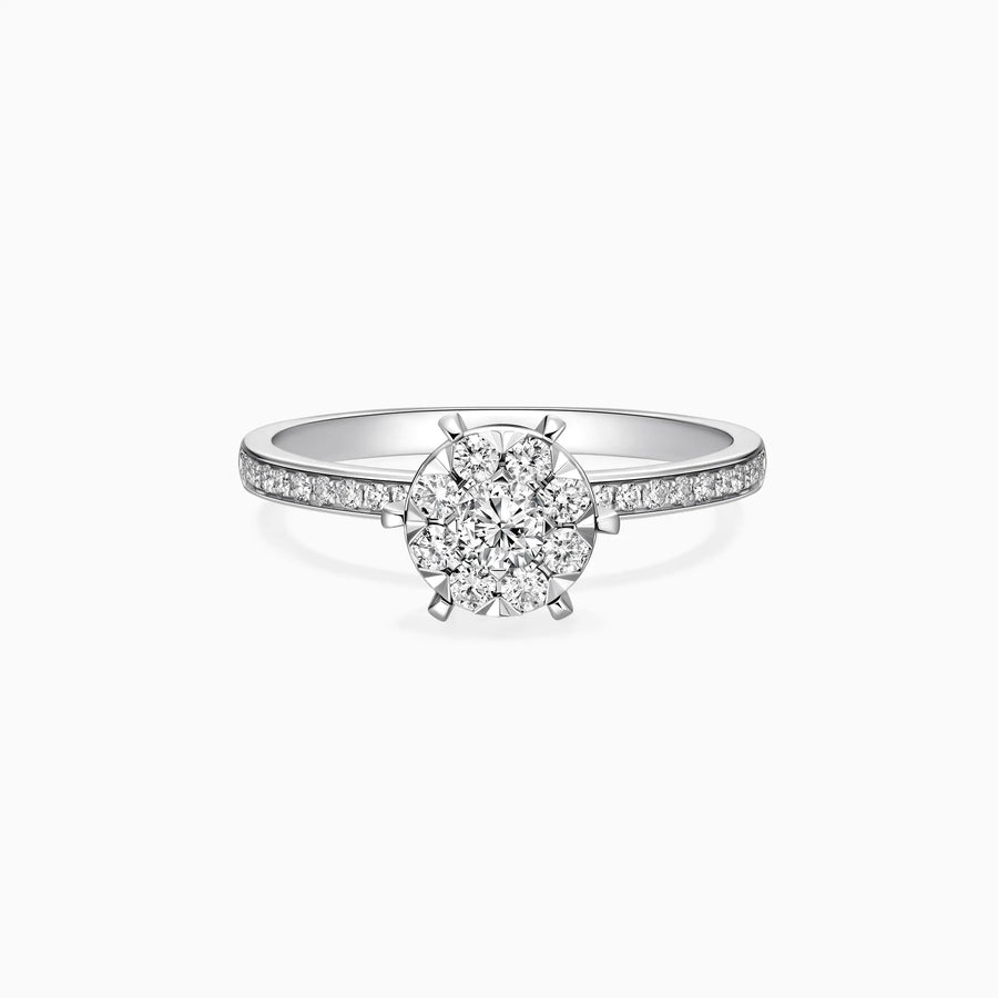 Classic Lab Grown Round Halo Pavé Engagement Ring - image 1