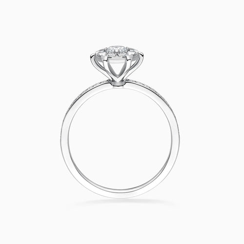 Classic Lab Grown Round Halo Pavé Engagement Ring - image 2