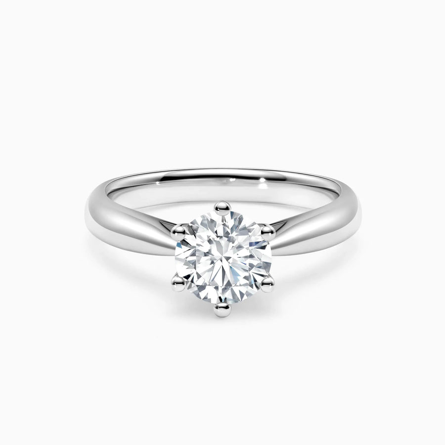 Classic Six-Prong Lab Grown Round Solitaire Engagement Ring - image 1