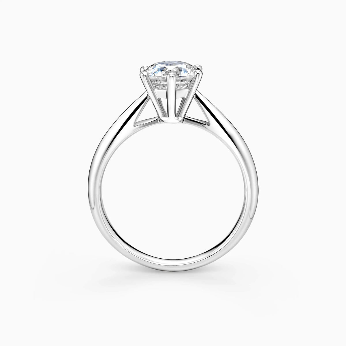 Classic Six-Prong Lab Grown Round Solitaire Engagement Ring - image 2