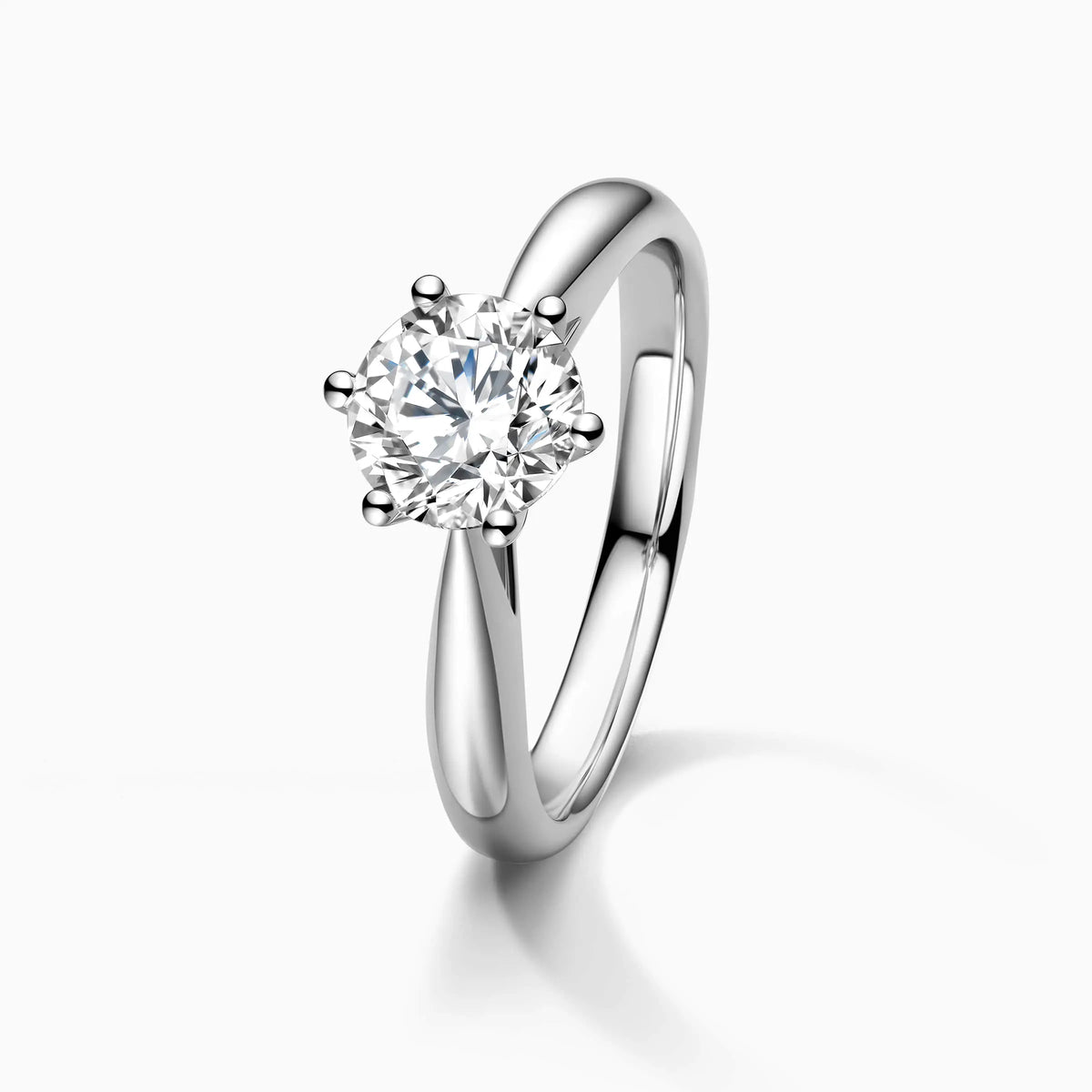 Classic Six-Prong Lab Grown Round Solitaire Engagement Ring - image 5