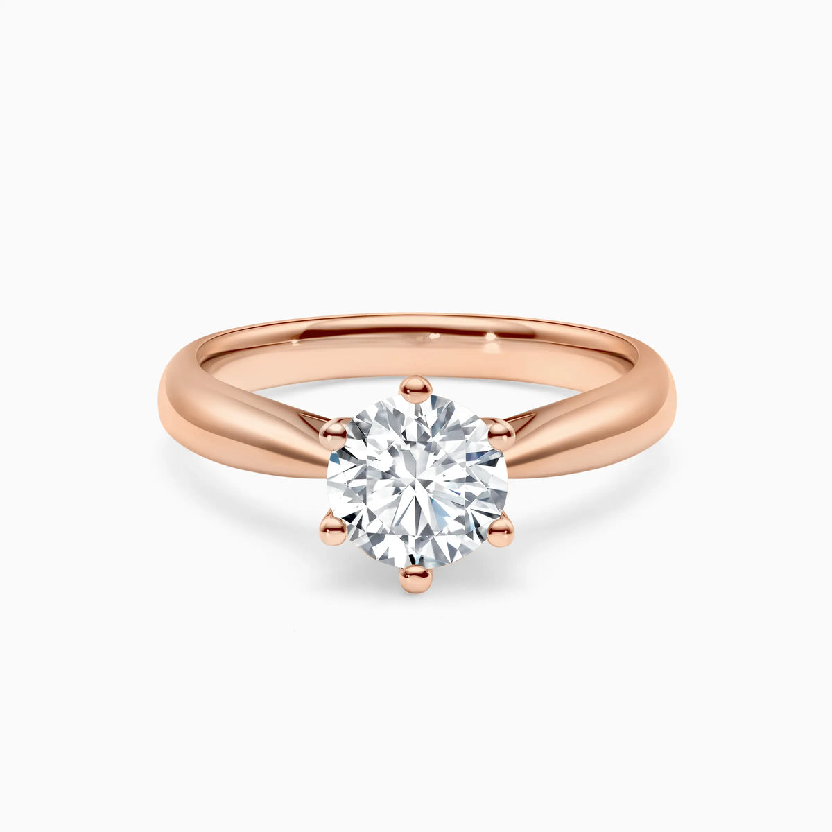 Classic Six-Prong Lab Grown Round Solitaire Engagement Ring - image 7