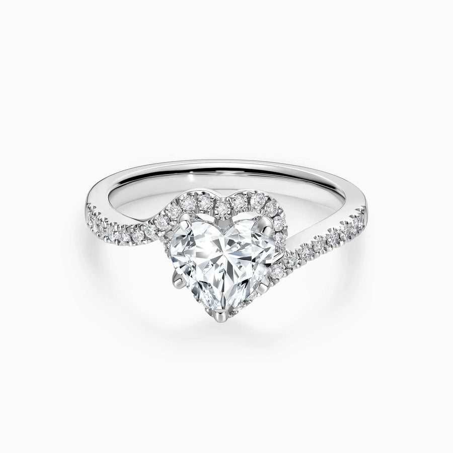 Heart Cut Halo Bypass Pavé Lab Grown Diamond Engagement Ring - image 1