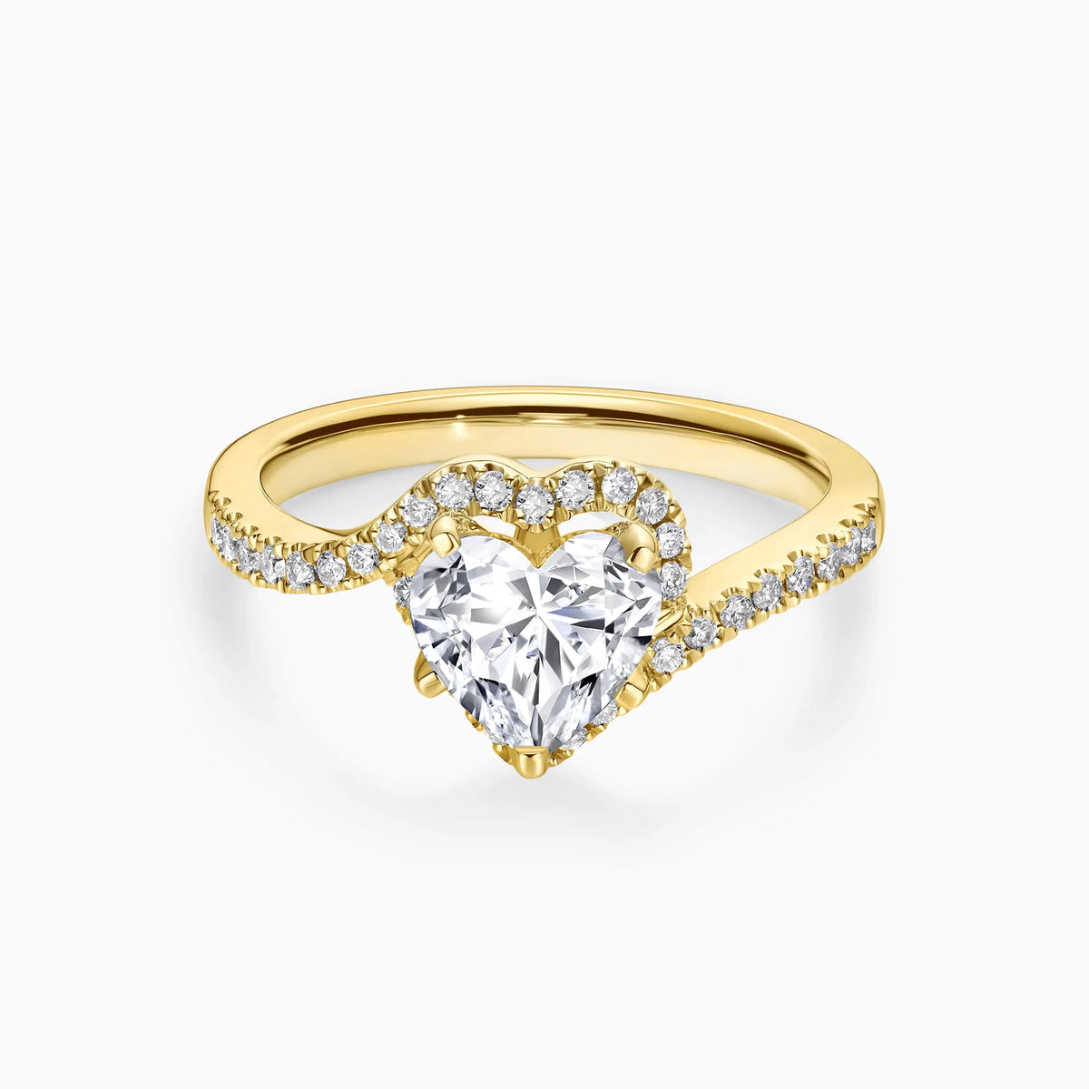 Heart Cut Halo Bypass Pavé Lab Grown Diamond Engagement Ring - image 5