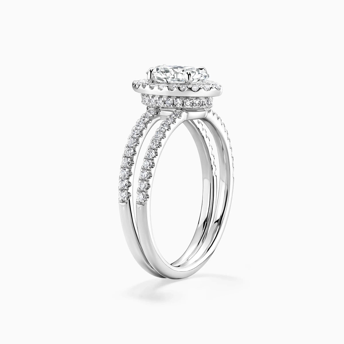 Marquise Cut Lab Grown Diamond Double Band Pavé Engagement Ring - image 5
