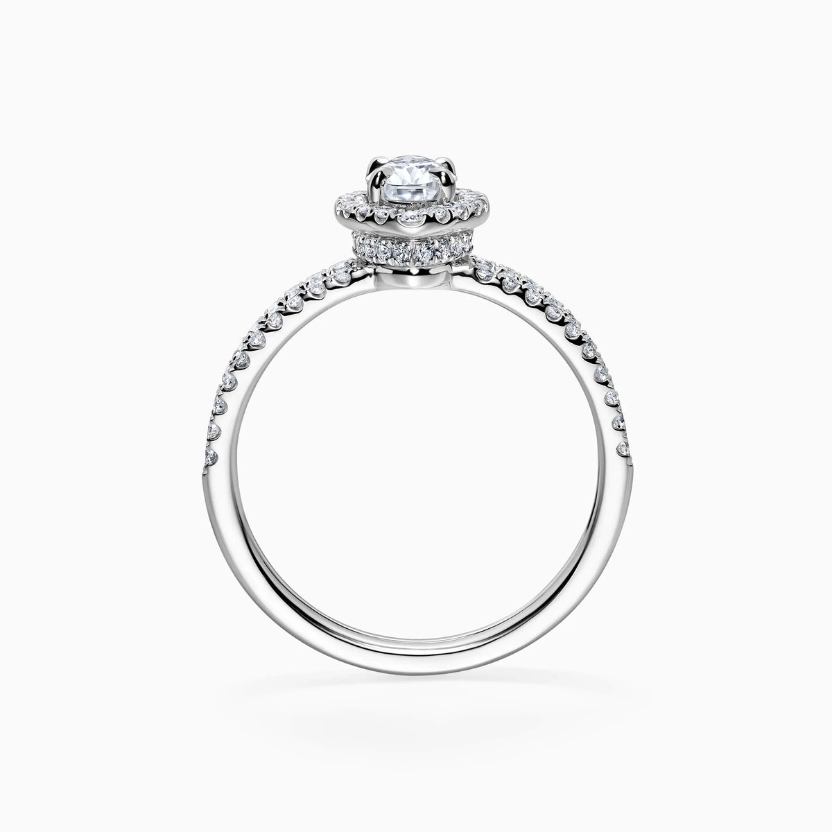 Marquise Cut Lab Grown Diamond Double Band Pavé Engagement Ring - image 6