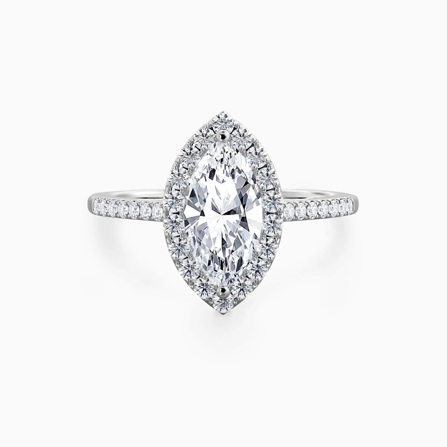 Marquise Lab Grown Diamond Halo Pavé Engagement Ring - image 1