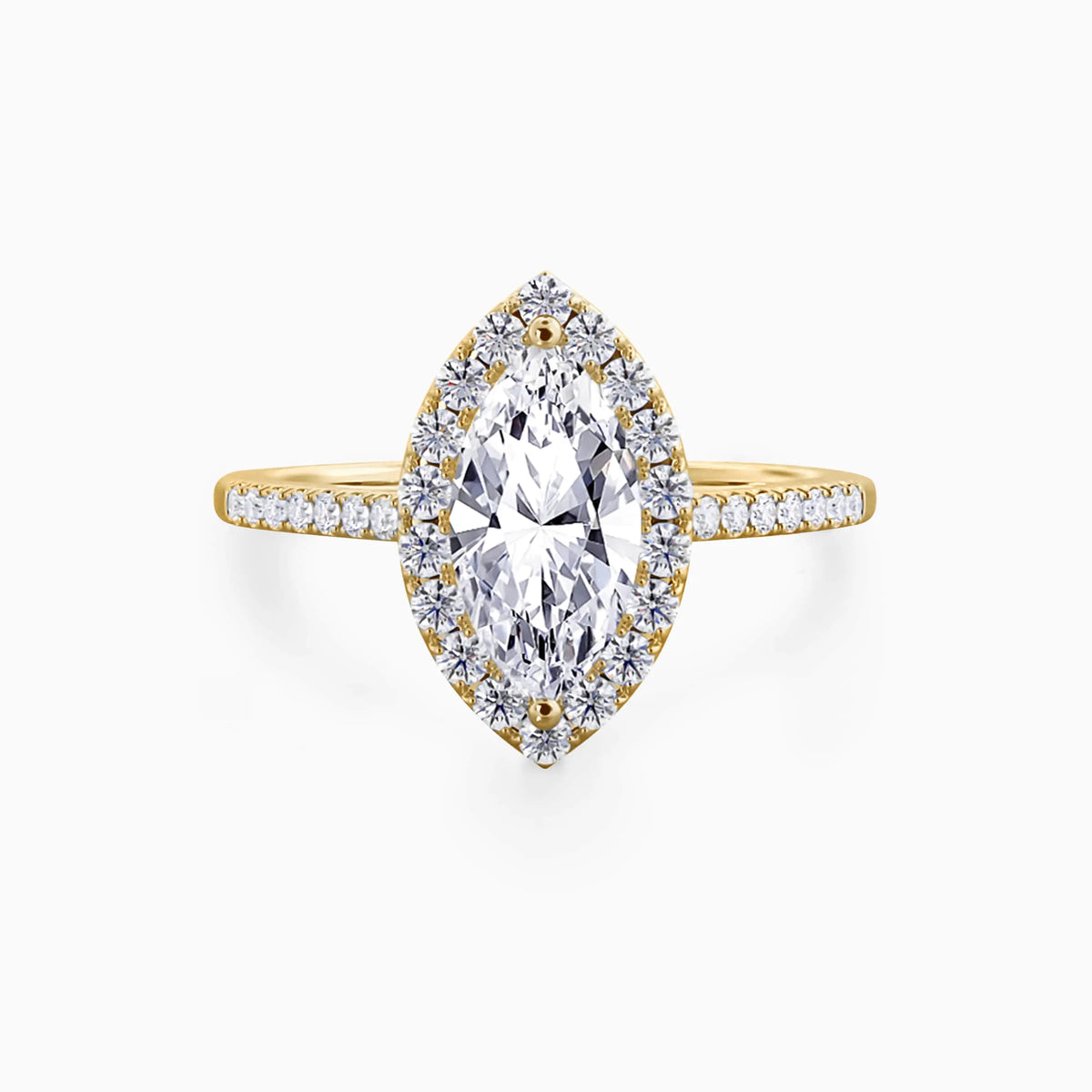 Marquise Lab Grown Diamond Halo Pavé Engagement Ring - image 6