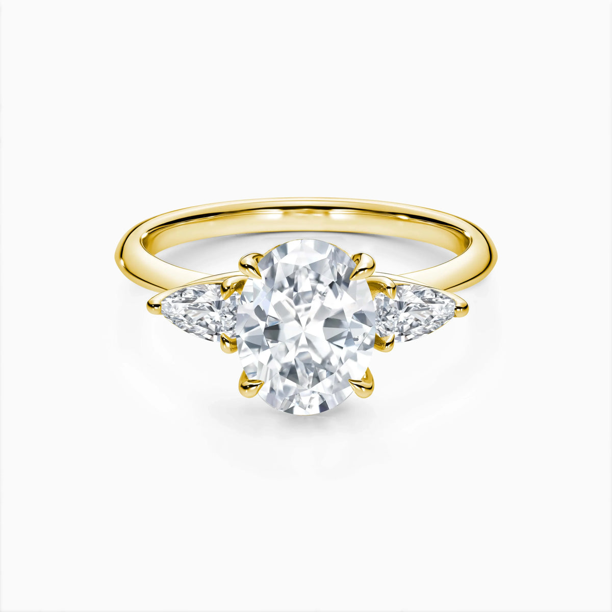 Oval Cut Lab Diamond Three Stone Engagement Ring - image 5