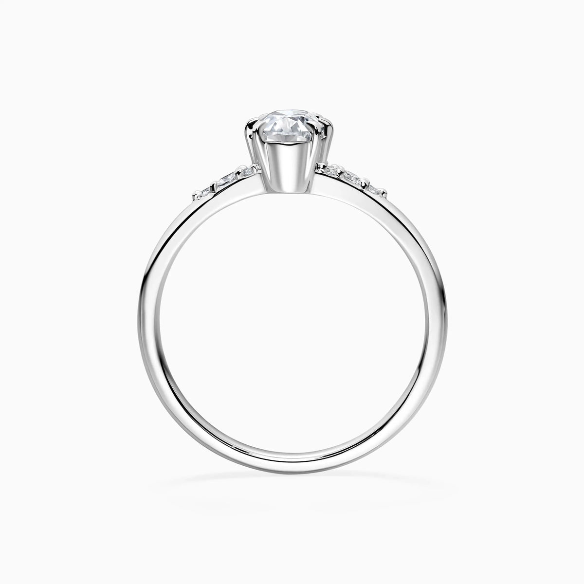 Oval Cut Lab Grown Diamond Side-stone Engagement Ring - image 3