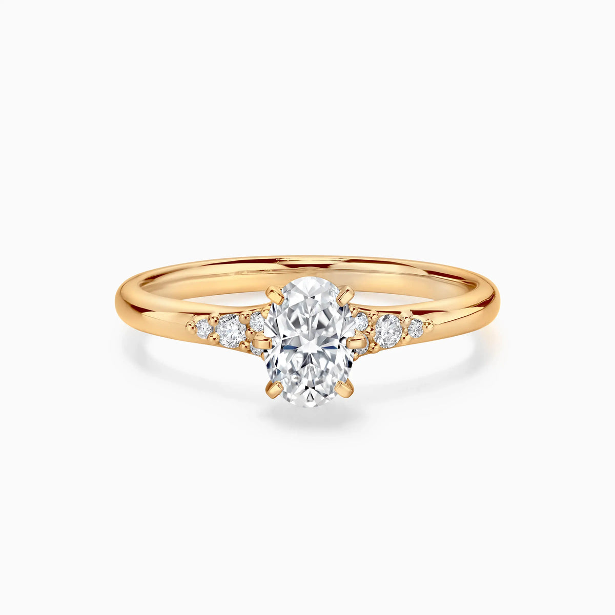 Oval Cut Lab Grown Diamond Side-stone Engagement Ring - image 7