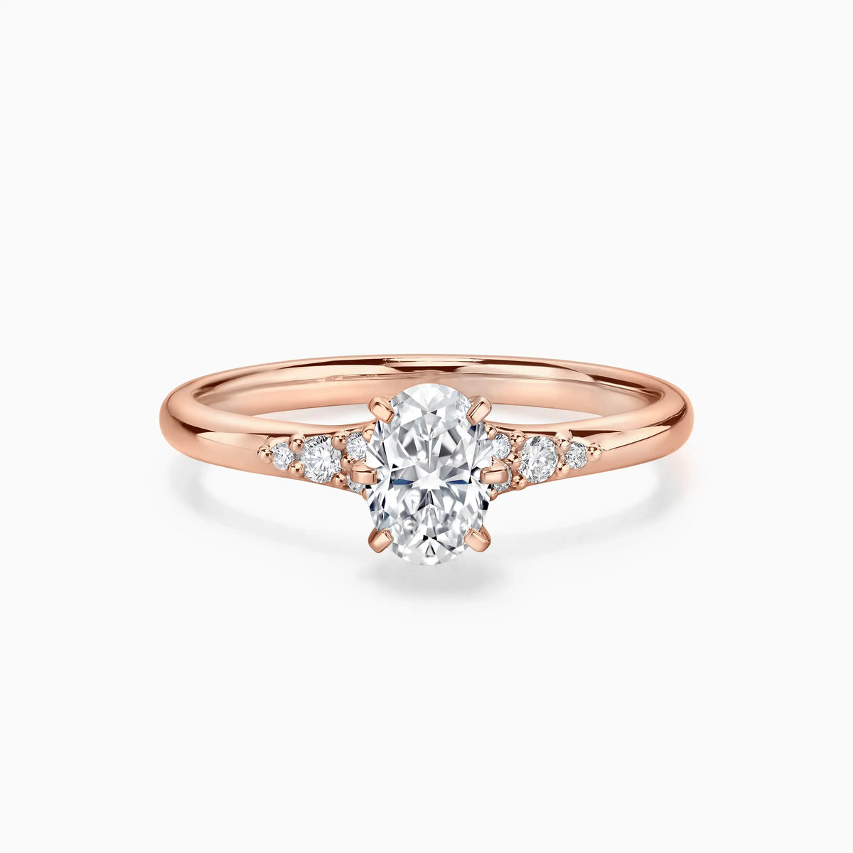 Oval Cut Lab Grown Diamond Side-stone Engagement Ring - image 8