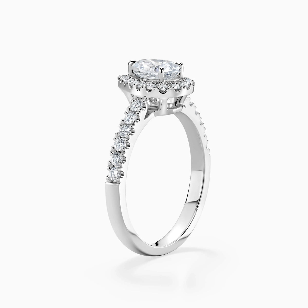 Pear Cut Lab Grown Diamond Halo Pavé Engagement Ring - image 5