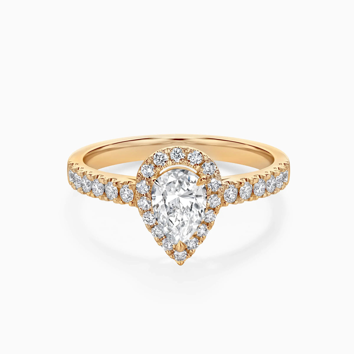 Pear Cut Lab Grown Diamond Halo Pavé Engagement Ring - image 6