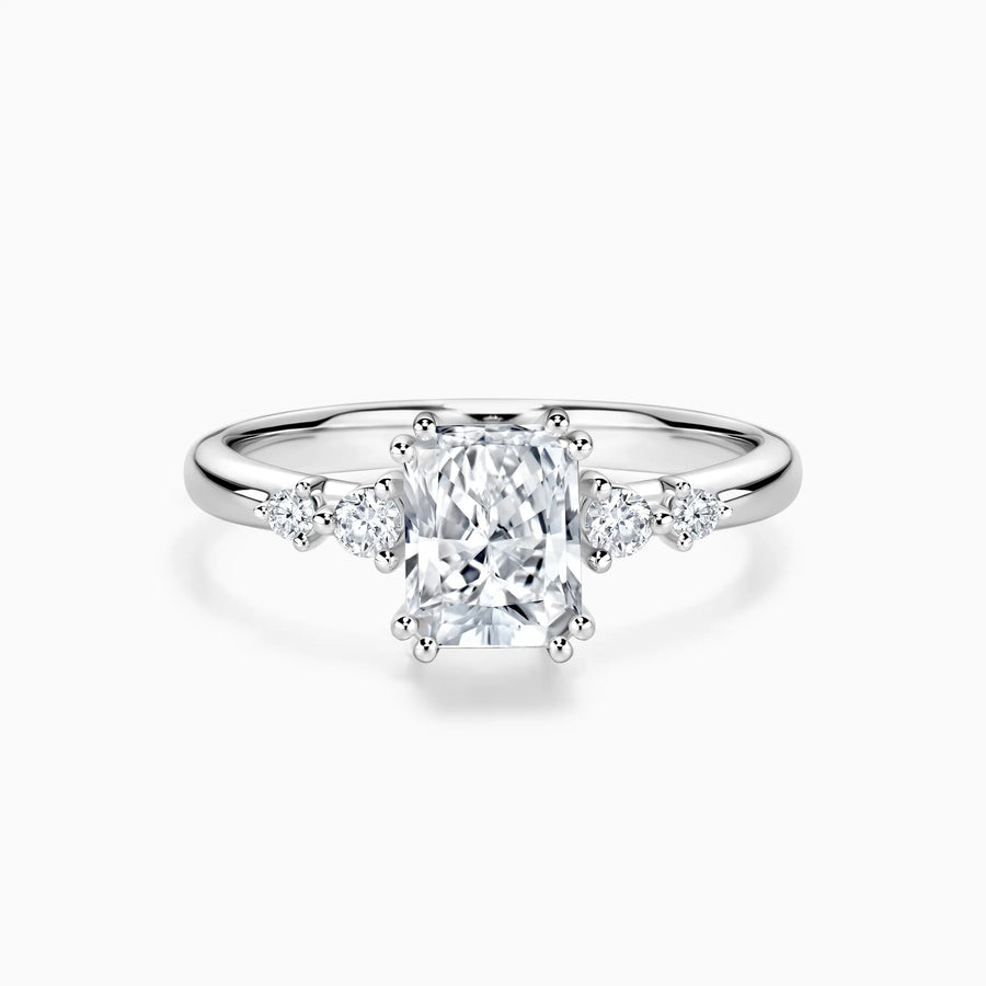Radiant Cut Lab Grown Diamond Side-stone Engagement Ring - image 1