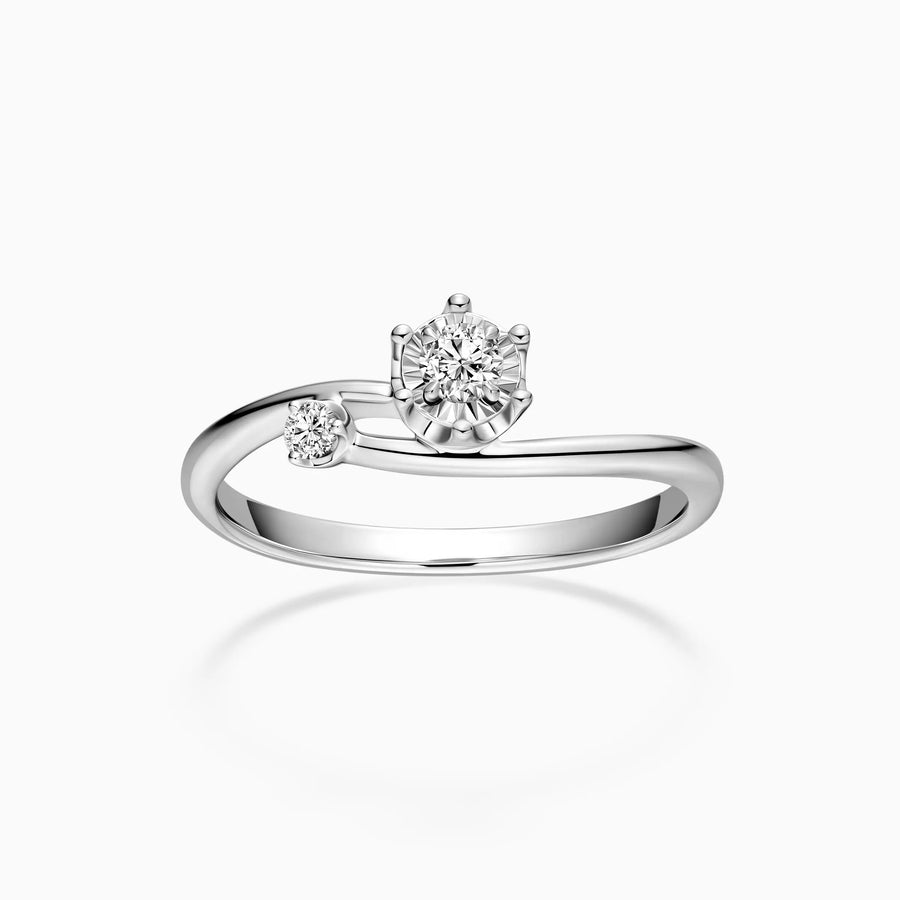 Round Two-stone Bypass Engagement Ring - image 1