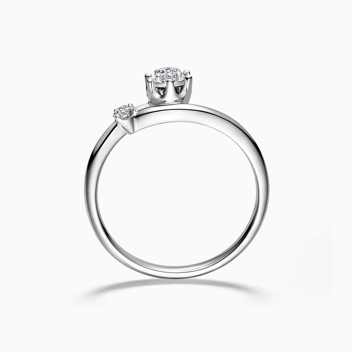 Round Two-stone Bypass Engagement Ring - image 2