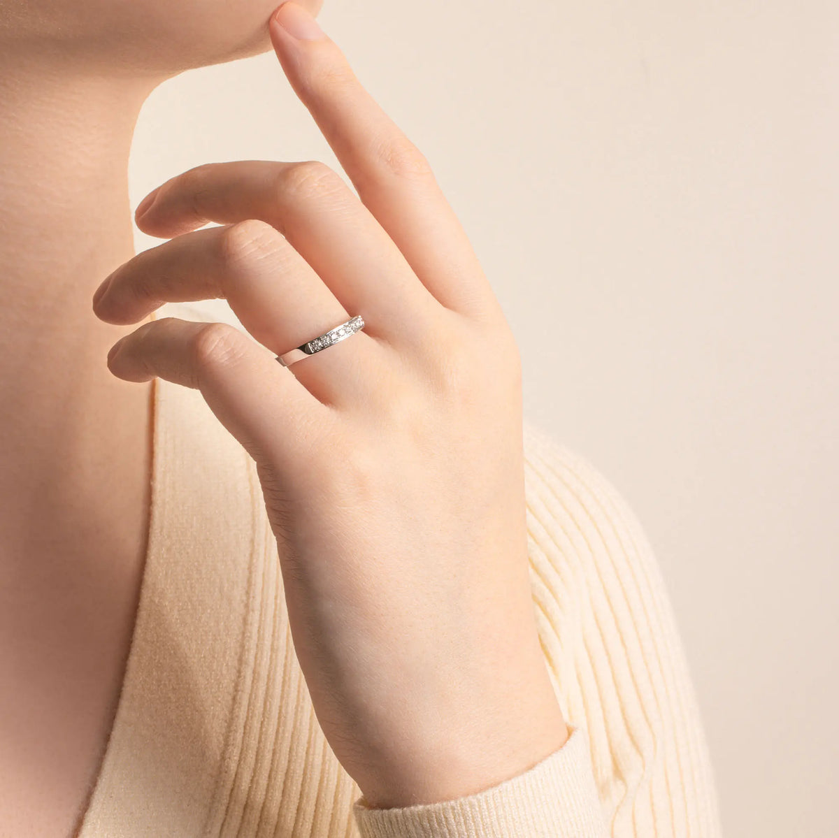Channel Set Wedding Diamond Ring - image 7